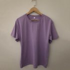 2pcs Men Short Sleeves Sports T-shirt Fashion Simple Solid Color Round Neck Casual Loose Pullover Tops Purple L