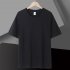 2pcs Men Short Sleeves Sports T shirt Fashion Simple Solid Color Round Neck Casual Loose Pullover Tops White S