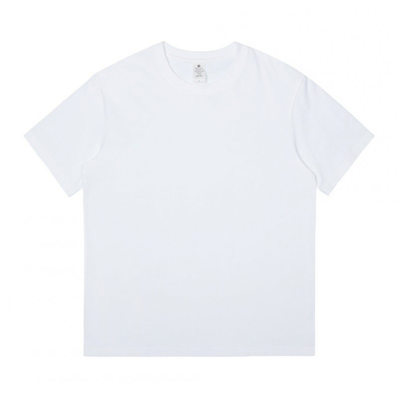 2pcs Men Short Sleeves Sports T-shirt Fashion Simple Solid Color Round Neck Casual Loose Pullover Tops White 2XL