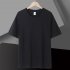 2pcs Men Short Sleeves Sports T shirt Fashion Simple Solid Color Round Neck Casual Loose Pullover Tops White 3XL