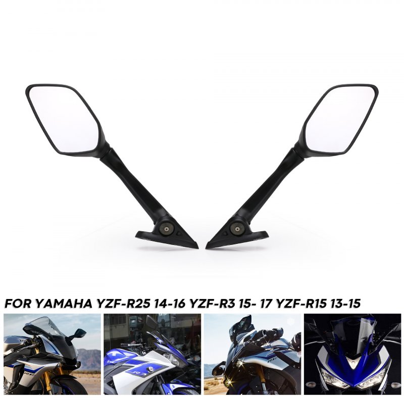 2pcs Motorcycle Rearview Mirrors Moto Side Rear View Mirrors for Yamaha YZF-R2 R3 R15 14-17