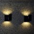 2pcs Outdoor Solar Wall Lights 2 Colors IP65 Waterproof Energy Saving Automatic Sensor Modern Style Solar Fence Lights White light