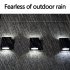 2pcs Outdoor Solar Wall Lights 2 Colors IP65 Waterproof Energy Saving Automatic Sensor Modern Style Solar Fence Lights White light