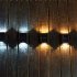 2pcs Outdoor Solar Wall Lights 2 Colors IP65 Waterproof Energy Saving Automatic Sensor Modern Style Solar Fence Lights White light