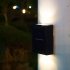 2pcs Outdoor Solar Wall Lights 2 Colors IP65 Waterproof Energy Saving Automatic Sensor Modern Style Solar Fence Lights White light
