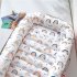 2pcs Portable Baby Bed Nest Newborn Crib For  Boys  Girls Cushion Infant Cradle Sleeping  Bed  Pads Pink edge stripes