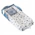 2pcs Portable Baby Nest Bed Pillow For  Boys  Girls Travel Bed Infant Cotton Cradle  Crib  Newborn  Bed Crown Grey 85x45