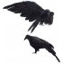 2pcs Realistic Crows Birds Ornaments Handmade Extra Large Black Feathered Crow For Halloween Decorations stand   spread wings