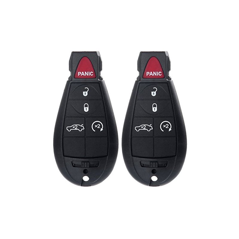 2pcs Remote Key Fob Uncut 5 Button Key Replacement for Dodge M3N5WY783X, 267F-5WY783X