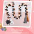 2pcs Rustic Farmhouse Wooden Bead Garland With Tassel Ghost Spider Web Tag For Halloween Shelf Tiered Tray Wall Decor as shown in the picture