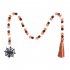 2pcs Rustic Farmhouse Wooden Bead Garland With Tassel Ghost Spider Web Tag For Halloween Shelf Tiered Tray Wall Decor as shown in the picture