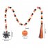 2pcs Rustic Farmhouse Wooden Bead Garland With Tassel Ghost Spider Web Tag For Halloween Shelf Tiered Tray Wall Decor as shown in the picture