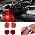 2pcs/Set Led Car Door Anti-collision Warning Light 3LED No Wiring Flash Lamp red