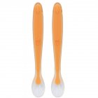 2pcs Silicone Baby Spoon Infant Spoon With Travel Case For Baby Self Feeding Training Yellow yellow