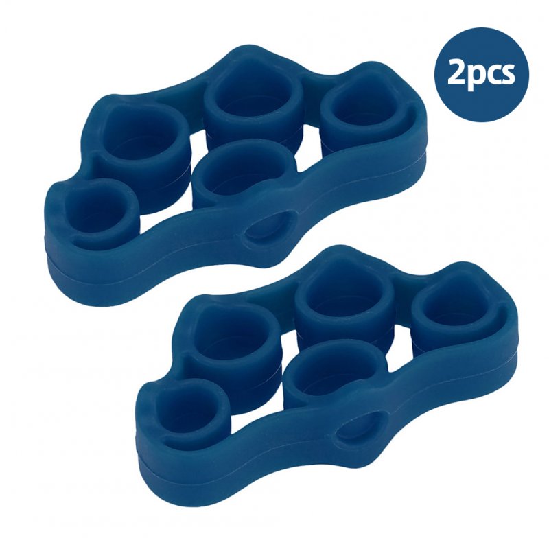 2pcs Silicone Finger Hand Trainer Strength Exerciser Finger Rehabilitation Equipment  2pcs dark blue 5KG/11LB