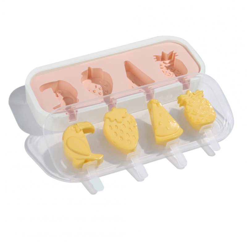 2pcs Silicone Popsicle Molds With Cover Homemade Easy Release Ice Cream Mold Diy Popsicle Maker Kitchen Tools 43277+43283
