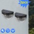 2pcs Solar 6LED Semi circular Wall Light Waterproof Decoration Light For Stair Outdoor Fence Porch Garden White shell warm light
