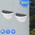 2pcs Solar 6LED Semi circular Wall Light Waterproof Decoration Light For Stair Outdoor Fence Porch Garden White shell white light