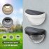 2pcs Solar 6LED Semi circular Wall Light Waterproof Decoration Light For Stair Outdoor Fence Porch Garden White shell white light