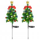 2pcs Solar Christmas Tree Lights Outdoor Waterproof Solar Xmas Tree Stake Lights Christmas Decorations For Pathway Lawn Garden christmas tree