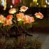 2pcs Solar Hydrangea Flower Light 3 Heads Lawn Lamps with Stake for Outdoor Garden Patio Country Decoration Pink