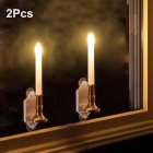 2pcs Solar Led Candle Light Waterproof Flameless Lamp with Suction Cups