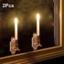 2pcs Solar Led Candle Light Waterproof Flameless Lamp With Suction Cups For Outdoor Indoor Window Decoration solar candle light