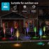 2pcs Solar Led Colorful Lights Ip66 Waterproof Optic Garden Lamps
