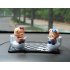 2pcs Solar Power Shaking Head Dolls Car Toilet Couple Pig Toy Automobile Decorations