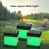 2pcs Solar Square Led Pillar Light Outdoor Waterproof Fence Lights for Garden Courtyard
