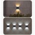 2pcs Solar Wall Lamp 2 Colors Outdoor Waterproof Up Down Luminous Night Light for Garden Courtyard Cold White