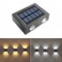 2pcs Solar Wall Lamp 2 Colors Outdoor Waterproof Up Down Luminous Night Light for Garden Courtyard Cold White