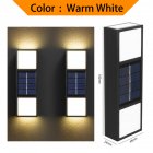 2pcs Solar Wall Lamp Ip65 Waterproof Up Down Garden Lights Outdoor Sunlight Lamp Decoration Light  Warm Light 