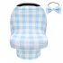 2pcs Stretchy Baby Car Seat Cover   Baby bow headband Multiuse   Nursing Breastfeeding Covers Car Seat Canopies  Gray tartan design