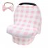 2pcs Stretchy Baby Car Seat Cover   Baby bow headband Multiuse   Nursing Breastfeeding Covers Car Seat Canopies  Sky blue tartan design
