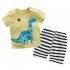 2pcs Summer Cotton T shirt Suit For Boys Girls Cartoon Printing Short Sleeves Tops Shorts For 0 8 Years Old Kids Dinosaur 1 2Y 90cm