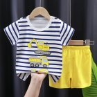 2pcs Summer Cotton T-shirt Suit For Boys Girls Cartoon Printing Short Sleeves Tops Shorts For 0-8 Years Old Kids Set 15 3-4Y 100cm