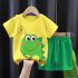 2pcs Summer Cotton T shirt Suit For Boys Girls Cartoon Printing Short Sleeves Tops Shorts For 0 8 Years Old Kids girls suspenders 0 1Y 80cm