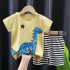 2pcs Summer Cotton T shirt Suit For Boys Girls Cartoon Printing Short Sleeves Tops Shorts For 0 8 Years Old Kids Dinosaur 5 6Y 110cm
