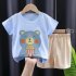 2pcs Summer Cotton T shirt Suit For Boys Girls Cartoon Printing Short Sleeves Tops Shorts For 0 8 Years Old Kids Set 04 7 8Y 120cm