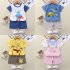 2pcs Summer Cotton T shirt Suit For Boys Girls Cartoon Printing Short Sleeves Tops Shorts For 0 8 Years Old Kids Set 06 7 8Y 120cm