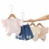 2pcs Summer Cotton Tops Suit For Girls Sweet Flying Sleeves Shirt Denim Shorts Set For Kids Aged 0 4 pink 3 4Y 110cm