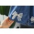 2pcs Summer Cotton Tops Suit For Girls Sweet Flying Sleeves Shirt Denim Shorts Set For Kids Aged 0 4 yellow 1 2Y 90cm