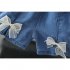 2pcs Summer Cotton Tops Suit For Girls Sweet Flying Sleeves Shirt Denim Shorts Set For Kids Aged 0 4 orange 0 1Y 80cm