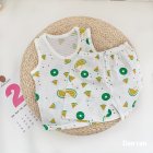 2pcs Summer Cotton Vest Suit Children Cartoon Printing Sleeveless Tank Top Shorts Suit For Boys Girls watermelon 2-3Y 100cm