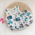 2pcs Summer Cotton Vest Suit Children Cartoon Printing Sleeveless Tank Top Shorts Suit For Boys Girls flamingo 4 5Y 120cm