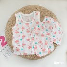 2pcs Summer Cotton Vest Suit Children Cartoon Printing Sleeveless Tank Top Shorts Suit For Boys Girls flamingo 4-5Y 120cm