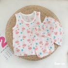 2pcs Summer Cotton Vest Suit Children Cartoon Printing Sleeveless Tank Top Shorts Suit For Boys Girls flamingo 2-3Y 100cm