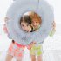 2pcs Summer Girls Split Swimsuit Long Sleeves Sunscreen Quick drying Swimwear Shorts Suit orange M