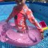 2pcs Summer Girls Split Swimsuit Long Sleeves Sunscreen Quick drying Swimwear Shorts Suit orange M